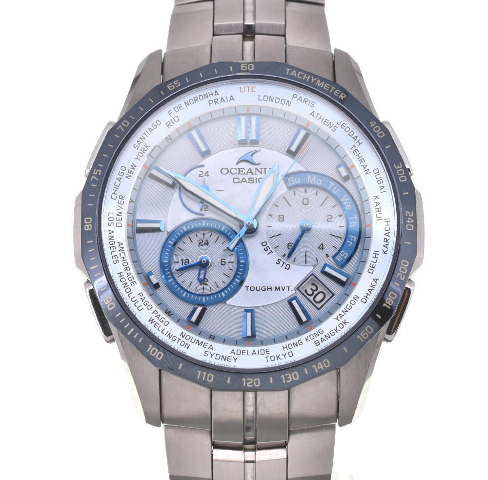 大得価，低価 良品 CASIO カシオ オシアナス マンタ チタン OCW-S1400P-2AJF ソーラー電波 メンズ L#103538(OCEANUS)｜売買されたオークション情報、yahooの商品情報をアーカイブ公開 - オークファン OCEANUS