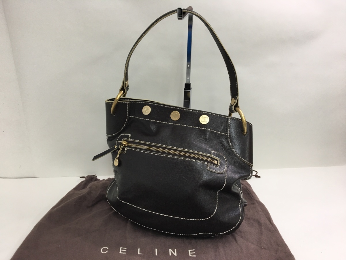 セリーヌ レザー ハンドバッグ CELINE バッグ CE00⁄34 中古 ワン 