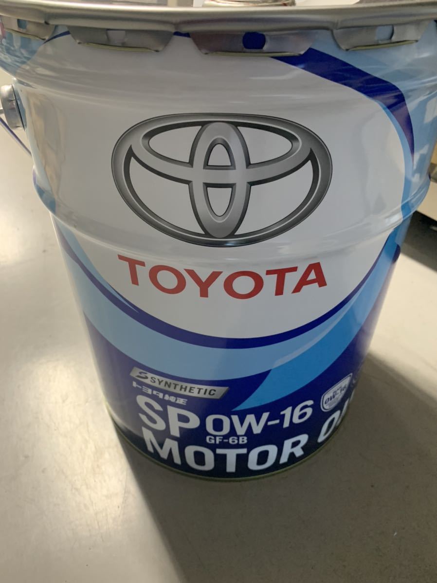 トヨタ 0W-16 エンジンオイル TOYOTA SP 純正 20L トヨタ純正エンジン