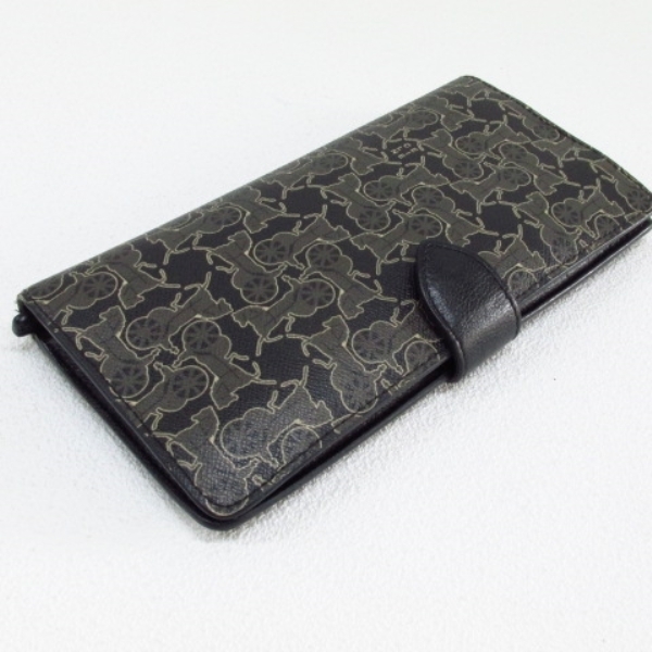 CELINE セリーヌ 馬車柄 サルキーライン PVC×レザー 長財布 赤 CELINE