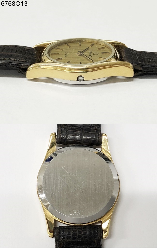 【W167-1】動作品 電池交換済 OMEGA De Ville オメガ デビル プッシュリューズ 腕時計 591.0049 レディース【送料全国一律185円】 型番：