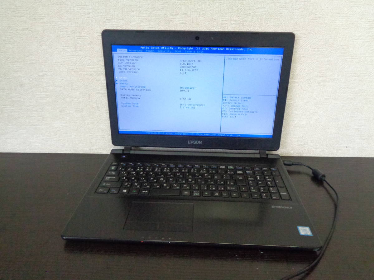 EPSON Endeavor NJ4000E Win10/i5-6200U/8GB Bios表示OK ジャンク品