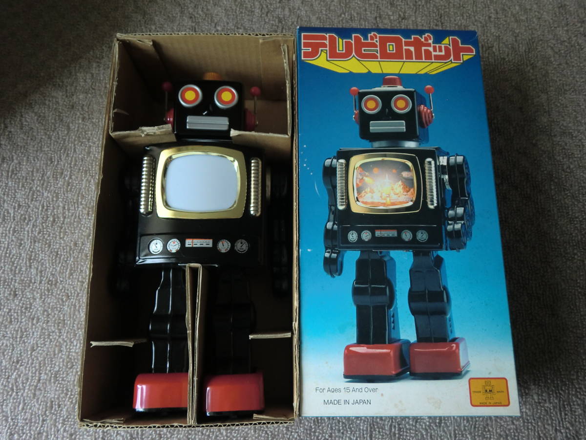 メタルハウス テレビロボット ブリキ 箱付 希少・作動確認済メタル
