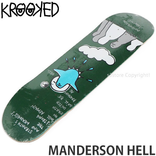 1円～ KROOKED MANDERSON HELL GREEN 8.25 クルキッド マンダーソンヘル スケートボード スケボー デッキ [同梱不可] GOT Tapestry Collection 342 Blue_Gk B2タペストリー Wスエード ぶるー
