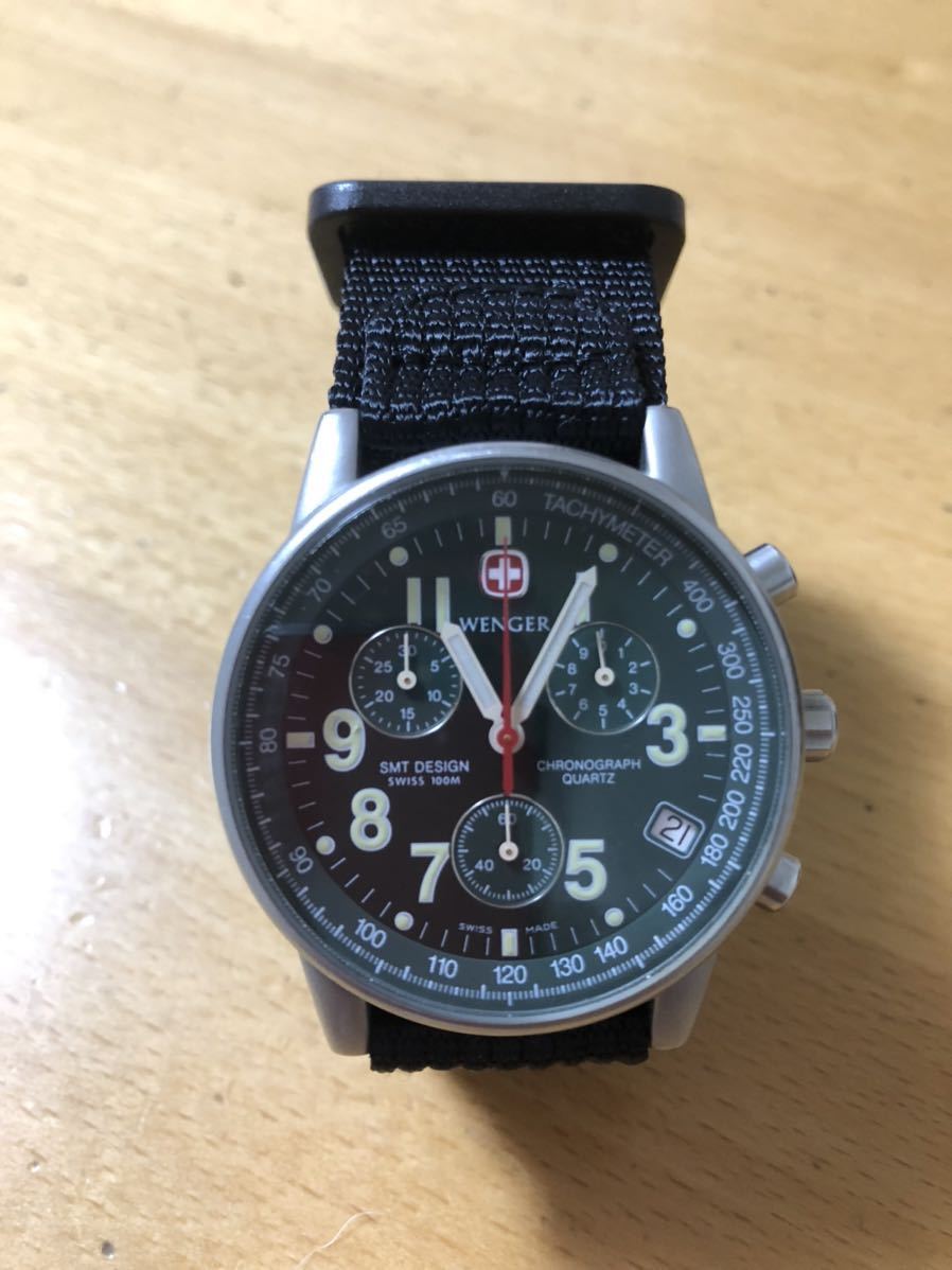 WENGER コマンド クロノ SMT DESIGN 536.0765 文字盤グリーン 