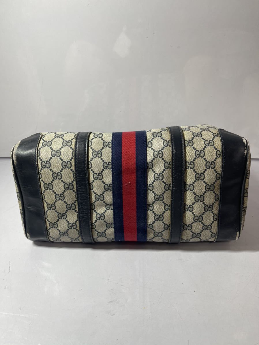 オールド　GUCCI　グッチ　ボストン　バッグ　ハンドバッグ　シェリーライン GUCCI グッチ オールド シェリーライン GG ボストンバッグ