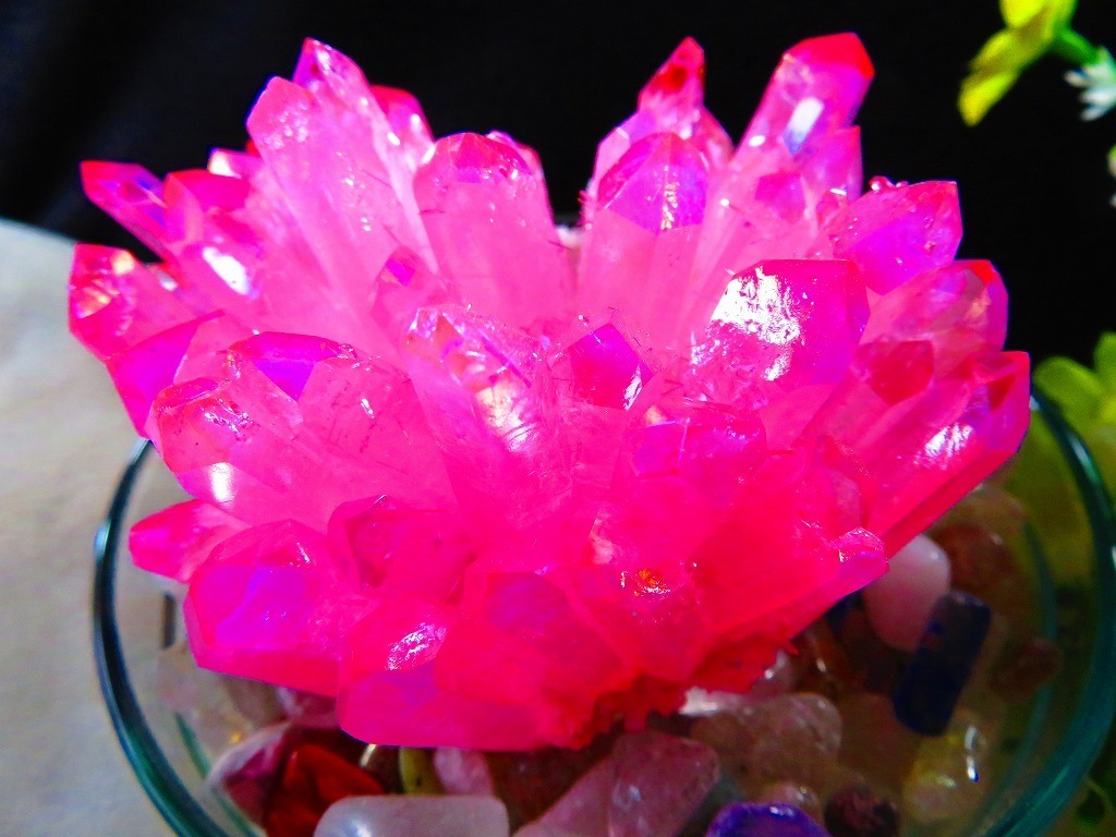 ☆上級贅品☆新入荷天然アーカンソー産 レインボーオーラ水晶 美術品