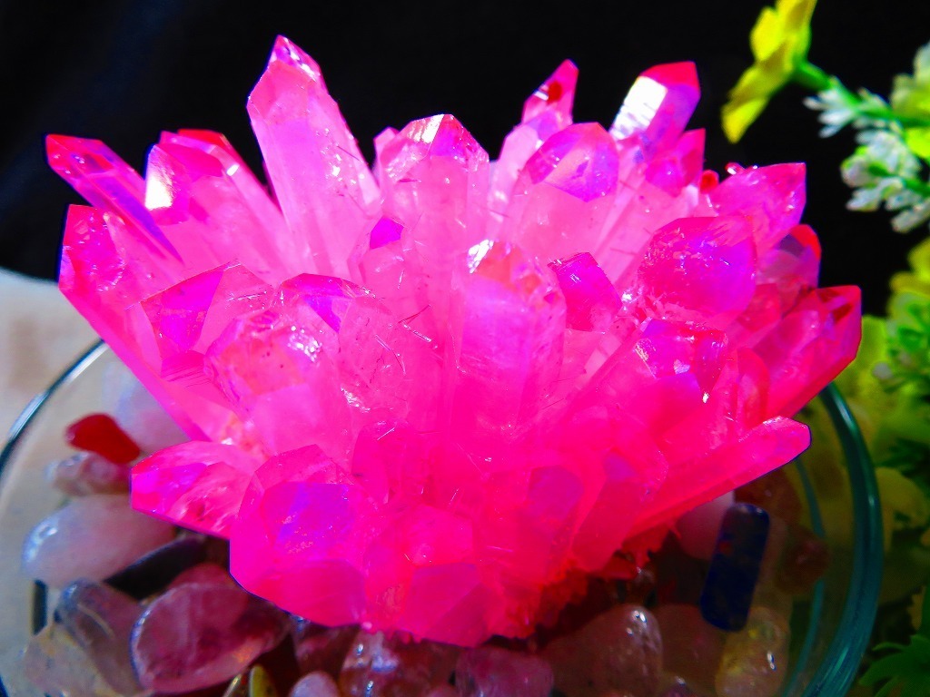☆上級贅品☆新入荷天然アーカンソー産 レインボーオーラ水晶 美術品
