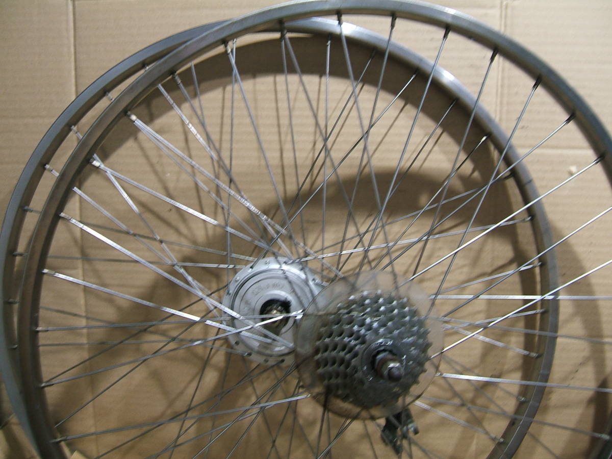 中古 26インチ 26インチ車用前後ホイール 6速 26x1-3⁄8 SHIMANO