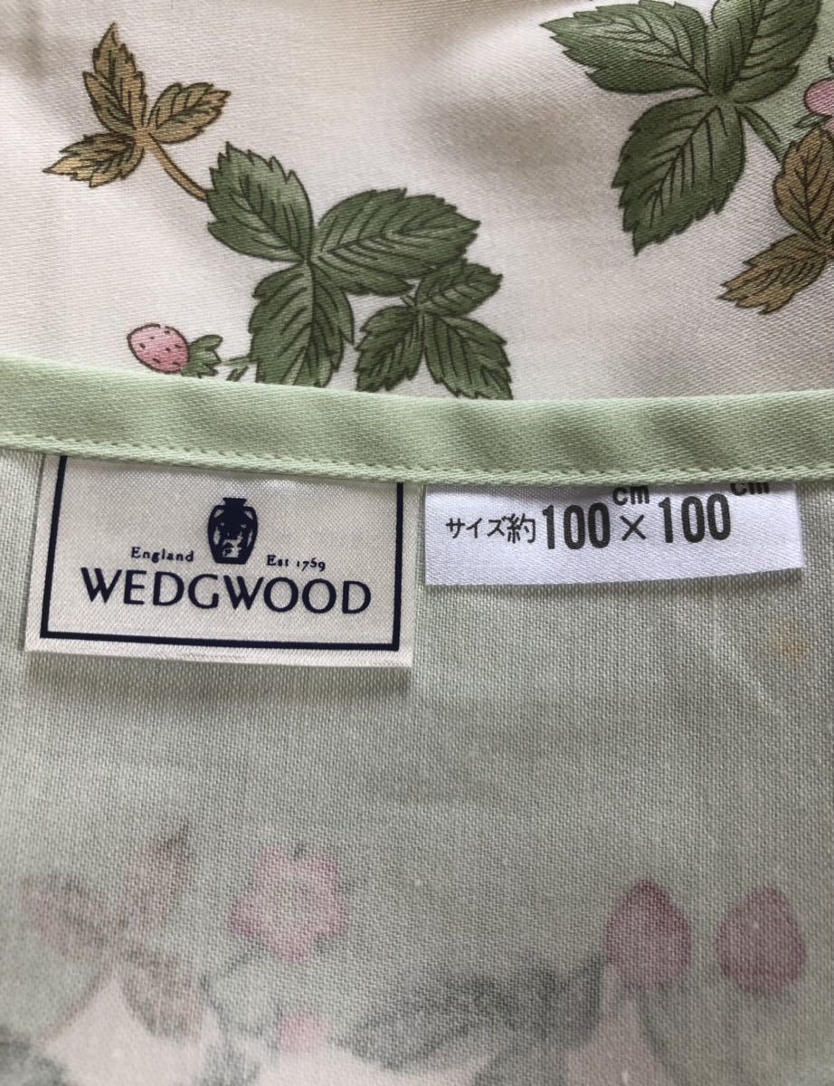  インテリアクロス　ワイルドストロベリー　グリーン ウェッジウッド 、ワイルドストロベリー、インテリアクロス WEDGWOOD