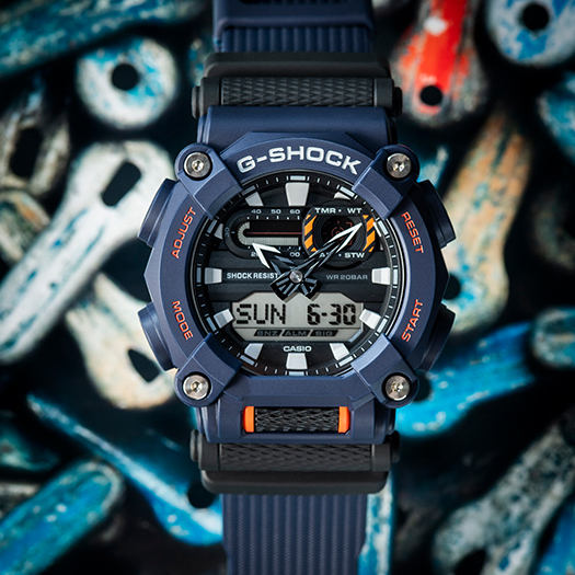 【1円】【新品正規品】 【2020年新作】カシオ G-SHOCK Gショック アナログ アナデジ 20気圧防水 ダイバー 腕時計 ネイビー オレンジ 贈り物