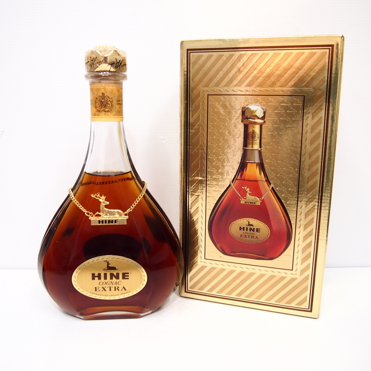 飲料 S23♯【未開栓】HINE EXTRA ハイン エクストラ 鹿 ゴールドカラー