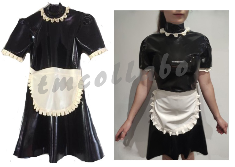  1 &acute;Д｀ 快感 100％ラテックス製 バックジッパー式メイド服ワンピース 男性Mサイズ コスプレ ゴムラバーキャットスーツ メンズ(メイド服)｜売買されたオークション情報、yahooの商品情報 メイド服