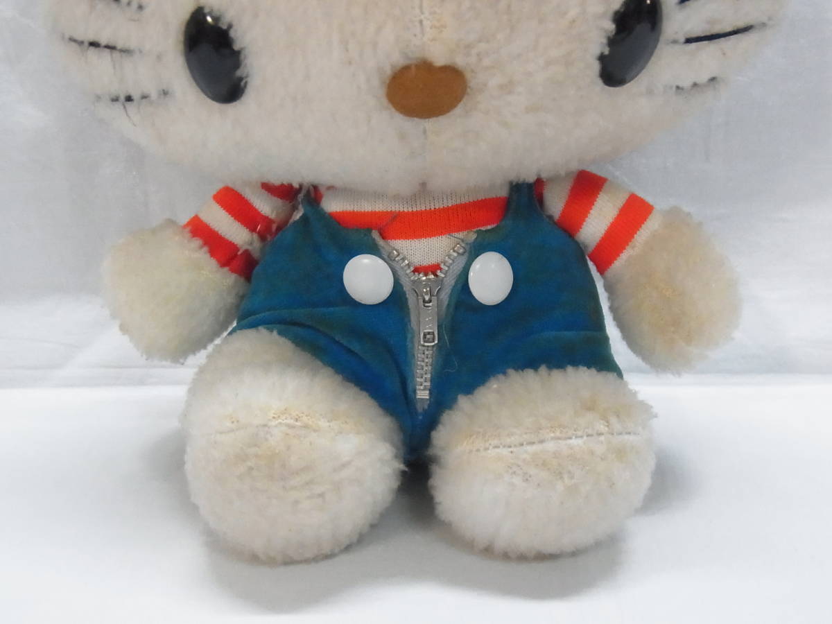 初期？当時物☆旧サンリオマーク キティちゃん ぬいぐるみ☆ボーダー
