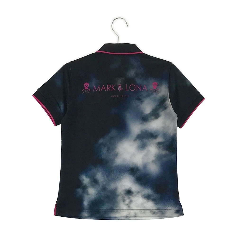 【1円】MARK&LONA マークアンドロナ 2020年モデル 半袖ポロシャツ スカル 総柄 ネイビー系 38 [240001612007] ゴルフウェア レディース MARK\u0026LONA | マークアンドロナ カモフラ 半袖ポロシャツ 2023年モデル