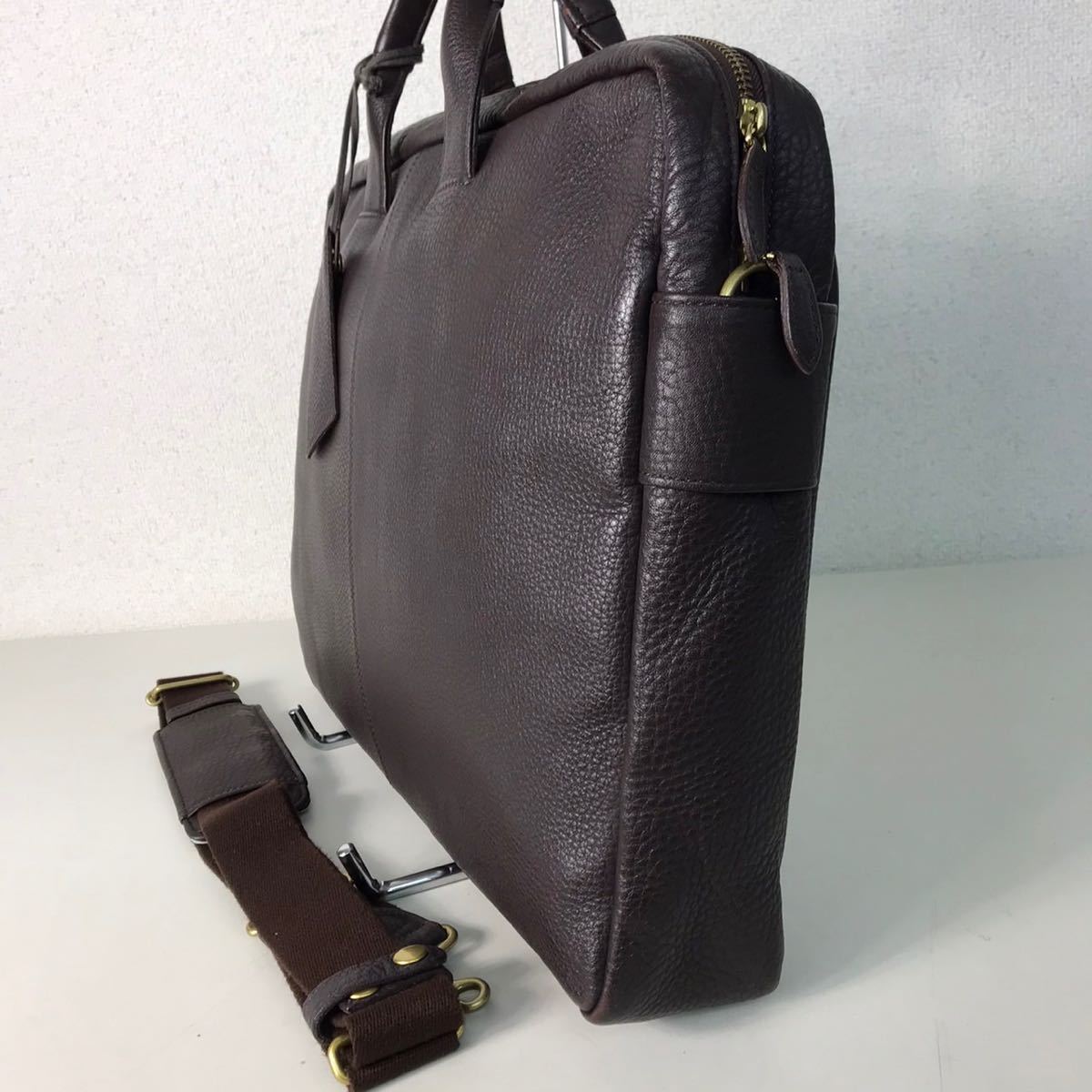 porter 吉田カバン オールレザービジネスバッグ シボ革 2way ブラウン PORTER WITH ポーター ウィズ 牛革 シボ オールレザー 2WAY ブリーフ
