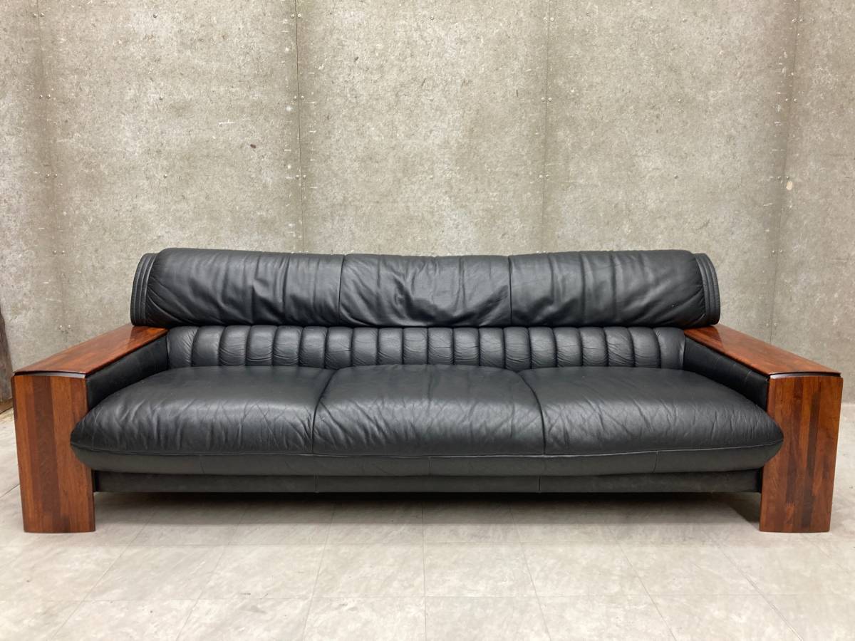 karimoku カリモク vivente ビベンテ 3人掛け　ソファ　総革 美品 ビンテージ カリモク レザー ソファ ビベンテ フルサイズ 3