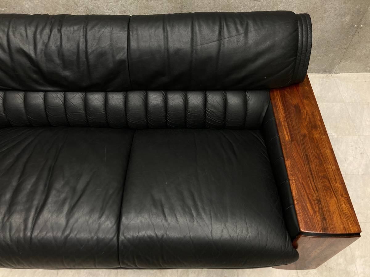 美品 ビンテージ カリモク レザー ソファ ビベンテ フルサイズ 3