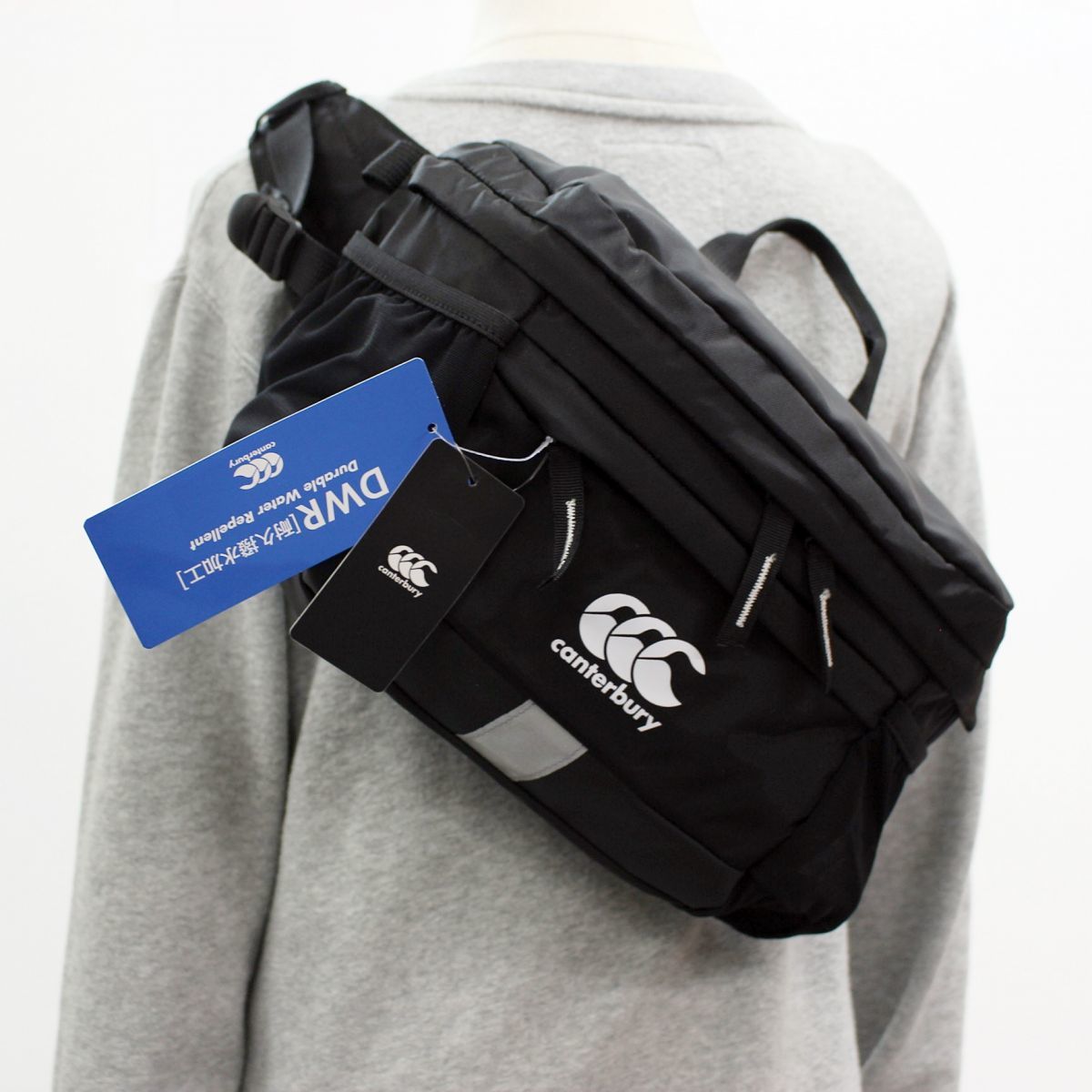 カンタベリー CANTERBURY メンズ 耐久 撥水 防汚 ボディバッグ ウエストバッグ バッグ BAG 鞄 かばん 黒 AB00163