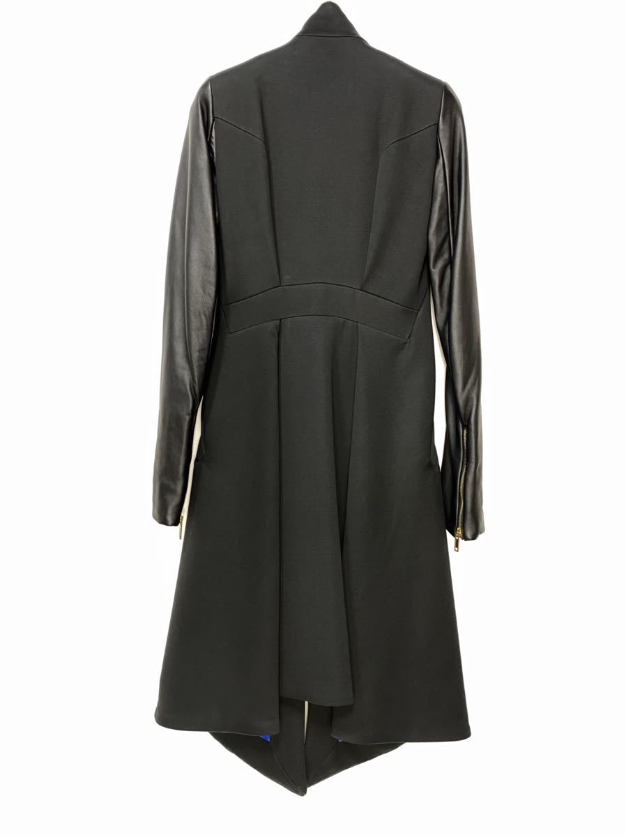 新古 定価24万 GARETH PUGH フロントジップ レザー切替 コート