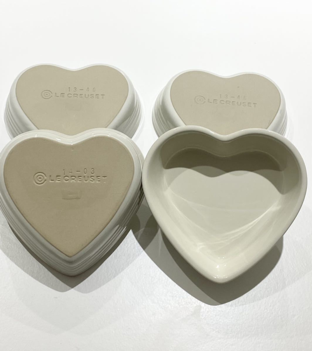 ルクルーゼ 16cm ハートディッシュ4枚セット Le Creuset 可愛いハート型 色 オフホワイト アイボリー 洋食器 売買されたオークション情報 Yahooの商品情報をアーカイブ公開 オークファン Aucfan Com