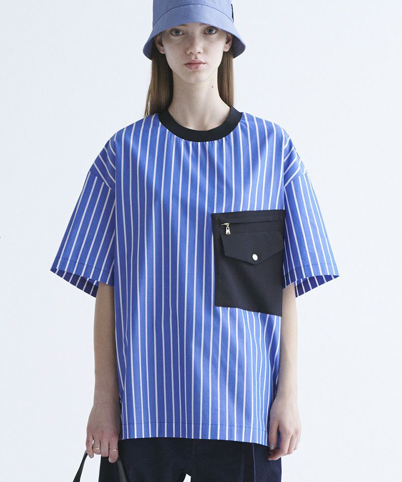 新品 日本製☆ CULLNI 21SS ストライプ 異素材 ダブル ポケット プル