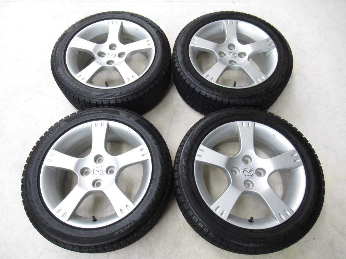 マツダNB系ロードスター純正 6.5J-16 off+45 pcd100/4H BRIDGESTONE BLIZZAK VRX2 195/50R16 スタッドレスタイヤ付き4本セット