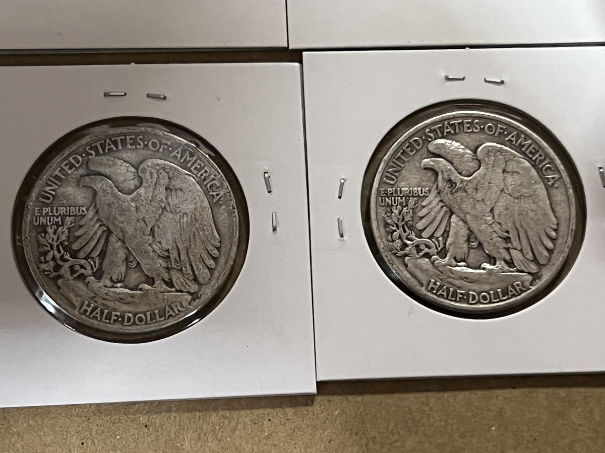 アメリカ銀貨 ウォーキングリバティー 銀貨 4枚 ハーフダラー銀貨 本物