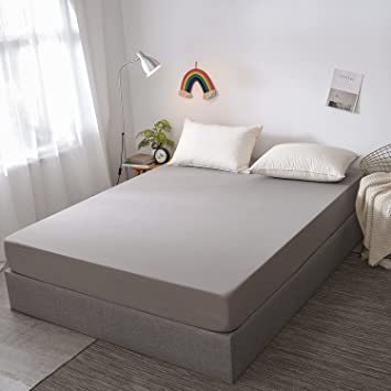 新品 QAグレー ダブル*140x200cm1B-XMMH MYLUNE HOME ボックスシーツ 綿100% ベッドシーツ 毛_1