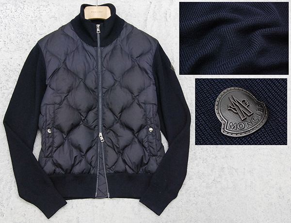 極上の逸品！定価11.3万 美品 モンクレール MONCLER 極暖”ダウンｘニット”「MAGLIONE TRICOT CARDIGAN」MA-1トリコカーディガン/ブルゾン