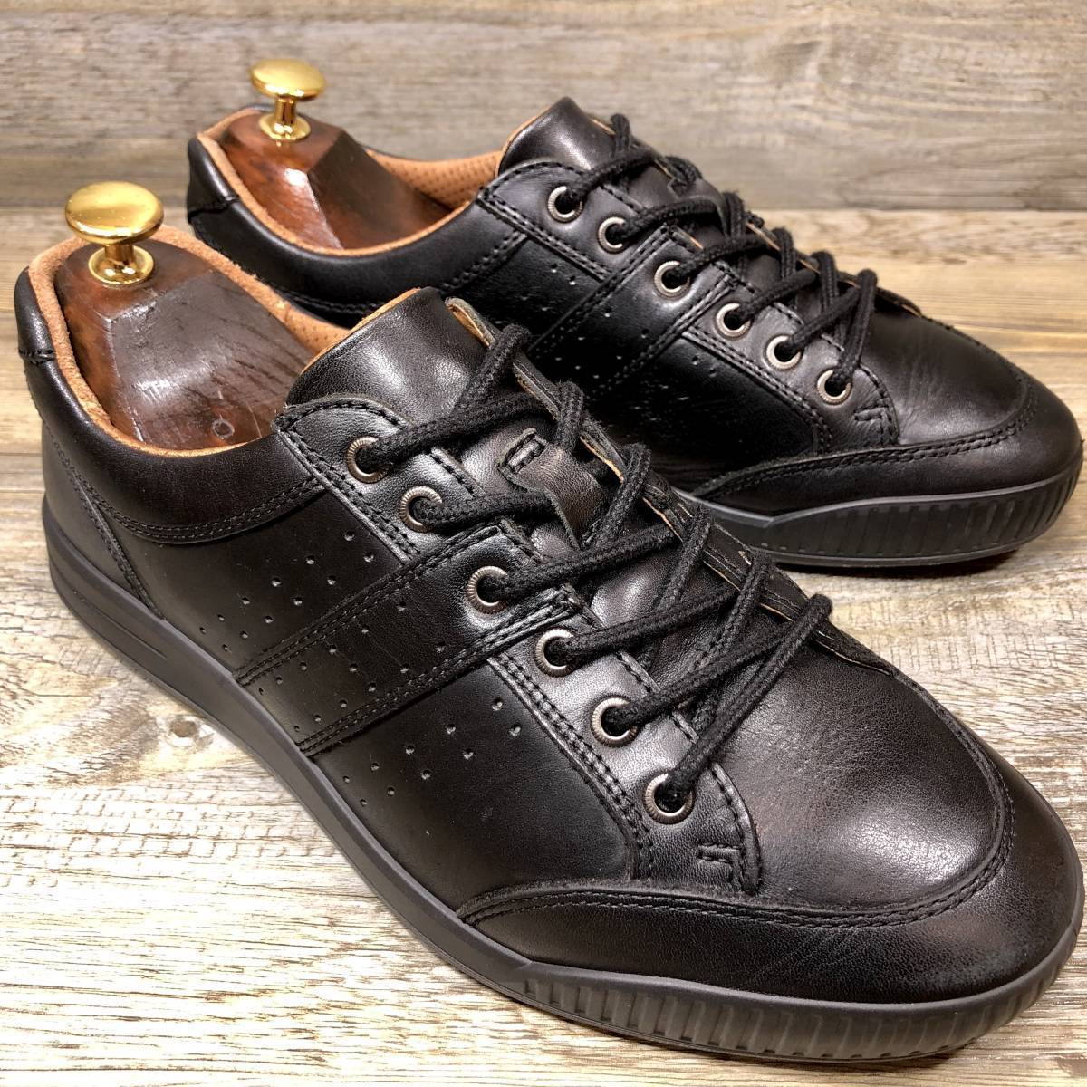 □HAWKINS□ 26cm US8 黒 ブラック ホーキンス レザースニーカー 