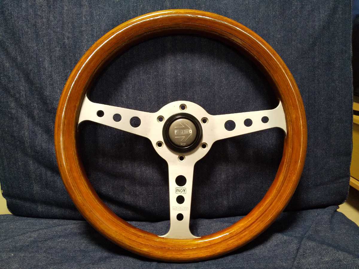 即決 MOMO モモ INDY インディ Φ32 ウッドステアリング 旧車 当時物