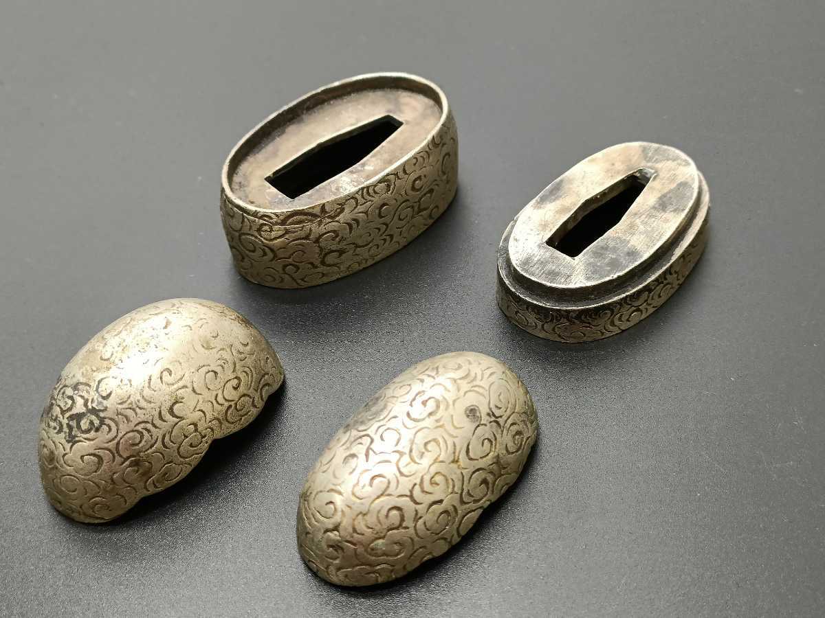 小柄 赤銅魚々子地鶏図 在銘 柳川直孝 花押 刀装具 骨董 古美術 江戸