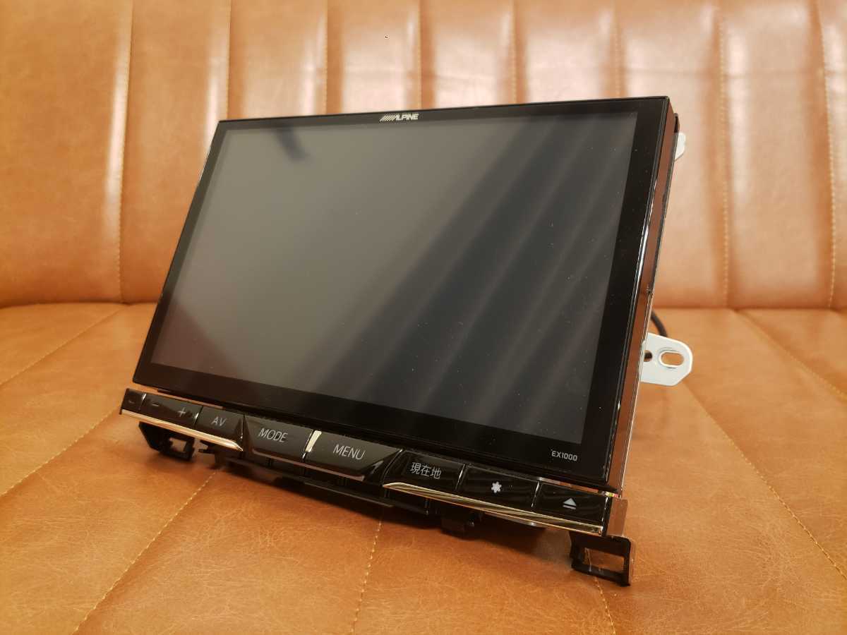 100円売切り　ALPINE　10インチワイドVGA LED液晶　SDナビ　EX1000　フルセグ　2014年地図データ　専用パネル付き　ヴェルファイア取り外し
