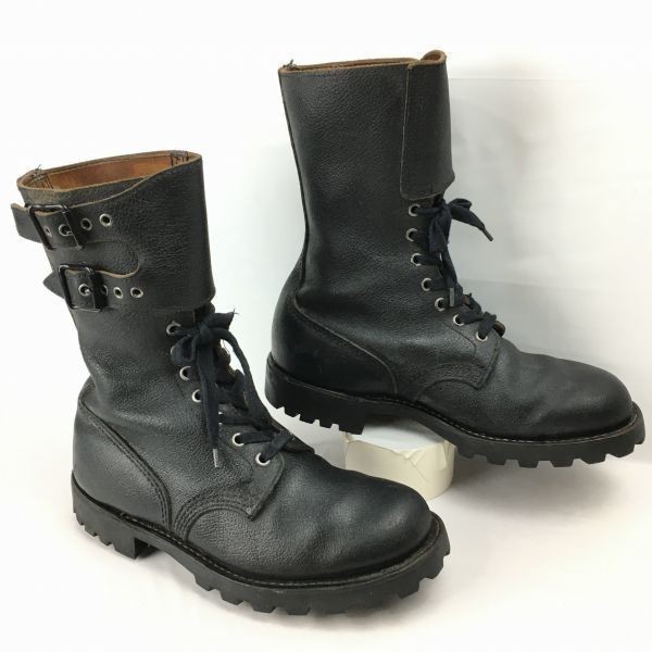 80年代前後?ビンテージ/フランス製　ミリタリー　コンバットブーツ　サイズ7/41　25.0-25.5程度　黒　サバゲー　管No.X27