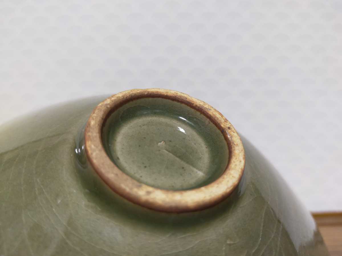 七漢青磁角鉢 菊花鳳凰紋 箱付 骨董 陶磁器 古美術 中国古玩 唐物 青磁