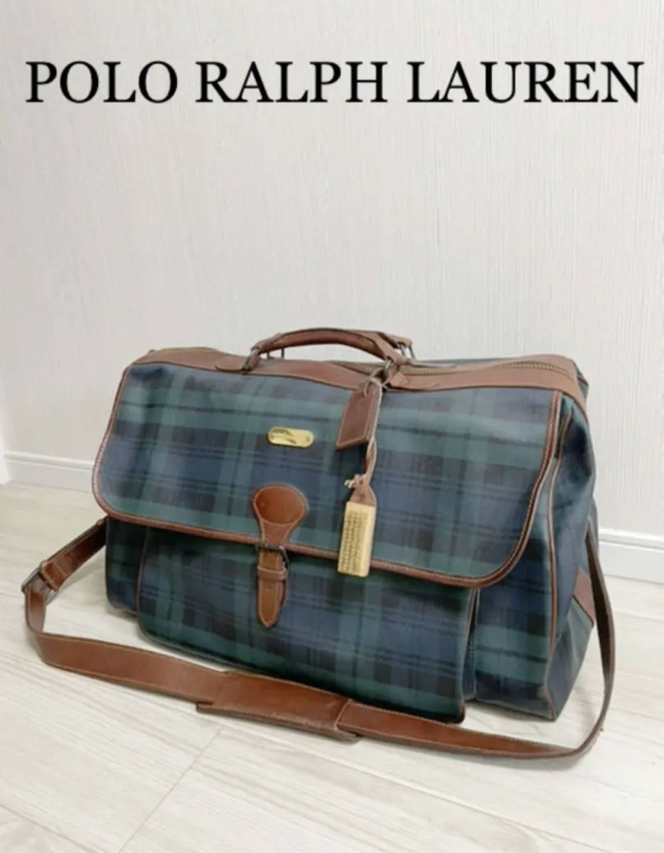 ボストンバッグ PVC ポロラルフローレン 旅行 極美品✨ ブラック