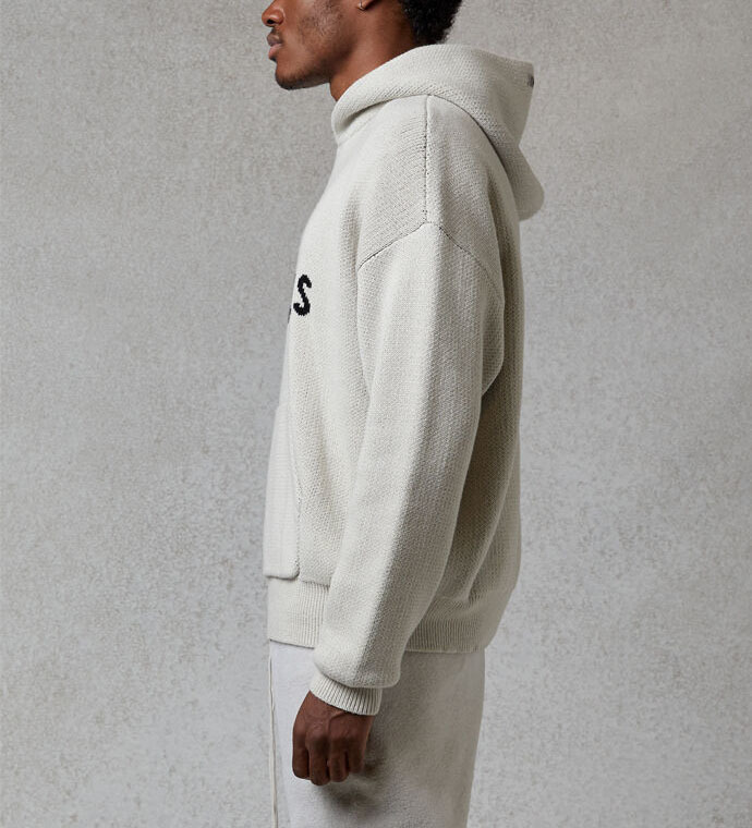 FOG ESSENTIALS エッセンシャルズ□ロゴ入りニットパーカー ベージュ系 