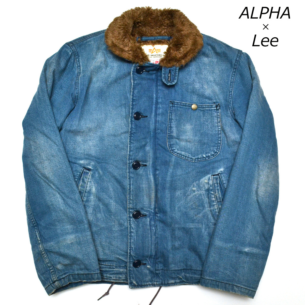 M247429 Lee STORM RIDER × ALPHA リー×アルファ N-1 DECK JKT DENIM デッキジャケット Mサイズ メンズ 20521-8992