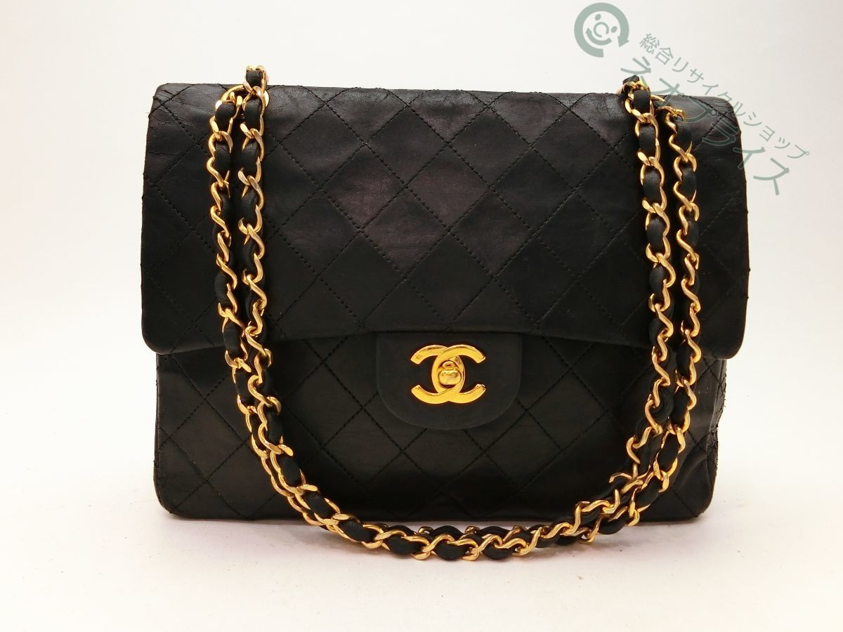 シャネル ココマーク マトラッセ CHANEL ラムスキン チェーン バッグ W 