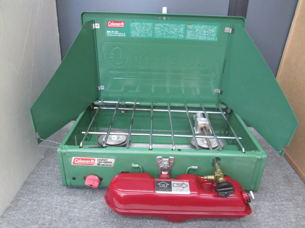 【新作入荷，人気】 Coleman/コールマン コンパクトツーバーナーDX/ホワイトガソリン 423-770J 米国製/Made in USA カエル色 廃盤 品(ツーバーナー)｜売買されたオークション情報、yahooの商品情報をアーカイブ公開 - オ ツーバーナー