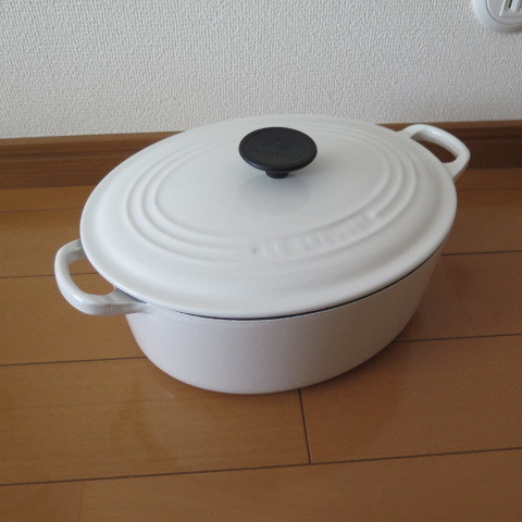 ル・クルーゼ／LECREUSET ココット・オーバル27cm ホワイト ｜ル