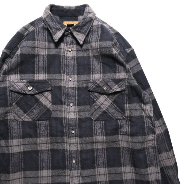 00's JCペニー ST.JOHN'S BAY チェック コットン ヘビーネルシャツ (L