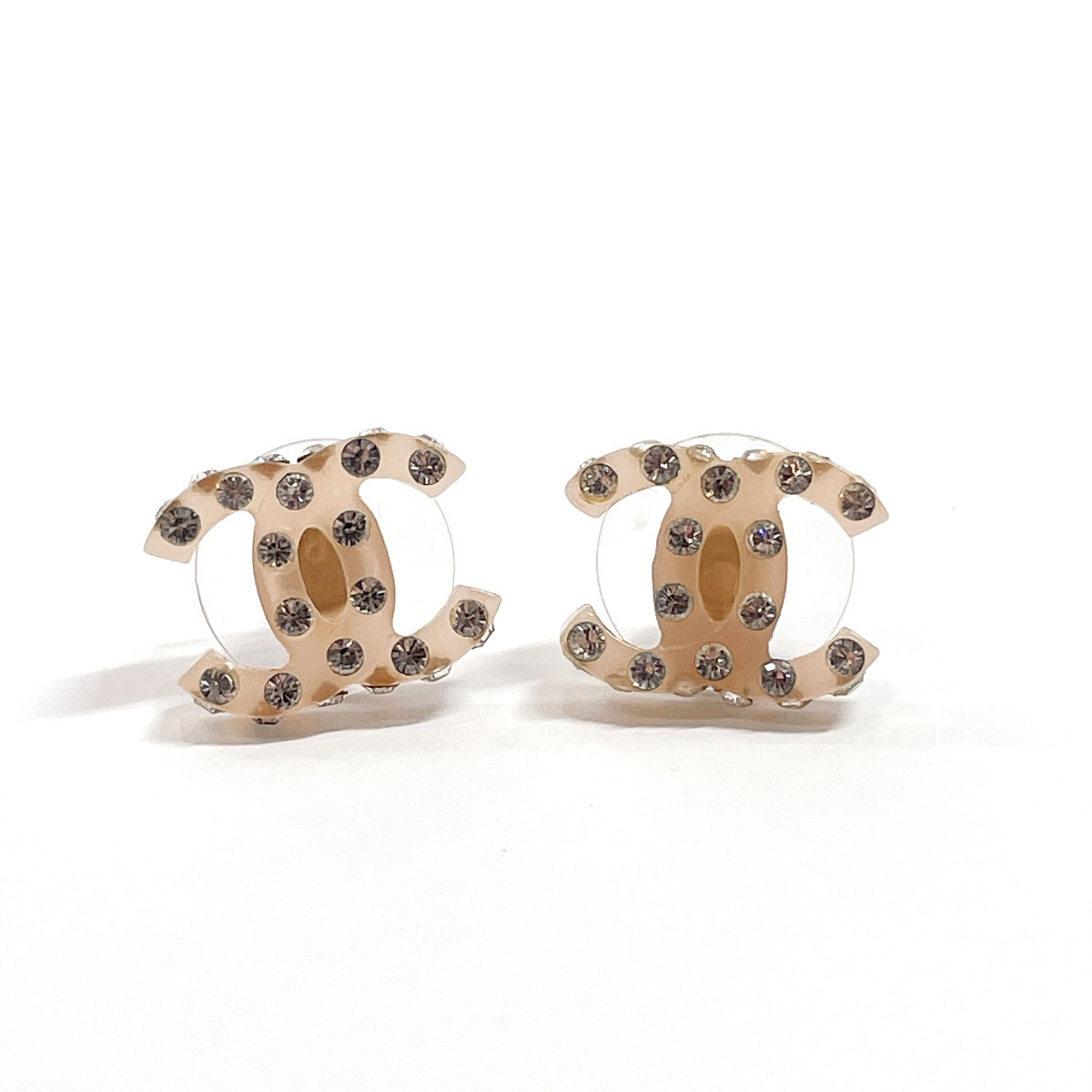 ◎1円～シャネル CHANEL ピアス ココマーク 合成樹脂 ピンク ストーン 04A