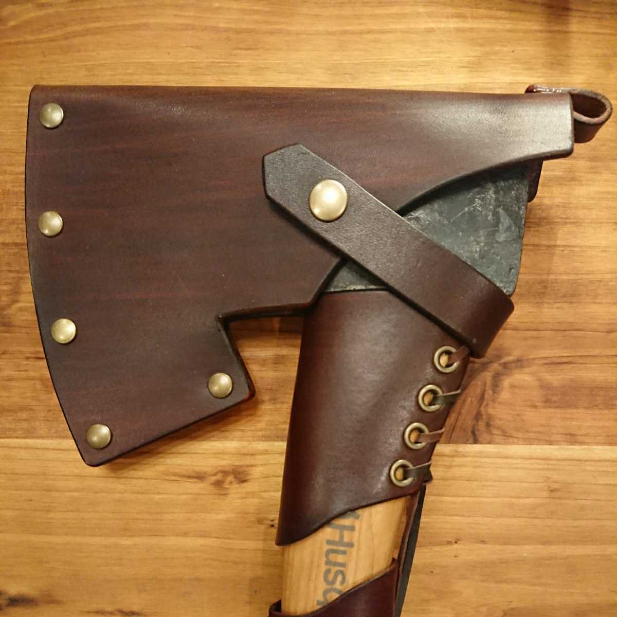 【ハスクバーナ手斧38cm】専用 シースとネックガード、グリップの3点セット ハスクバーナ手斧38cm】専用、シース、ネックガード、グリップの3点