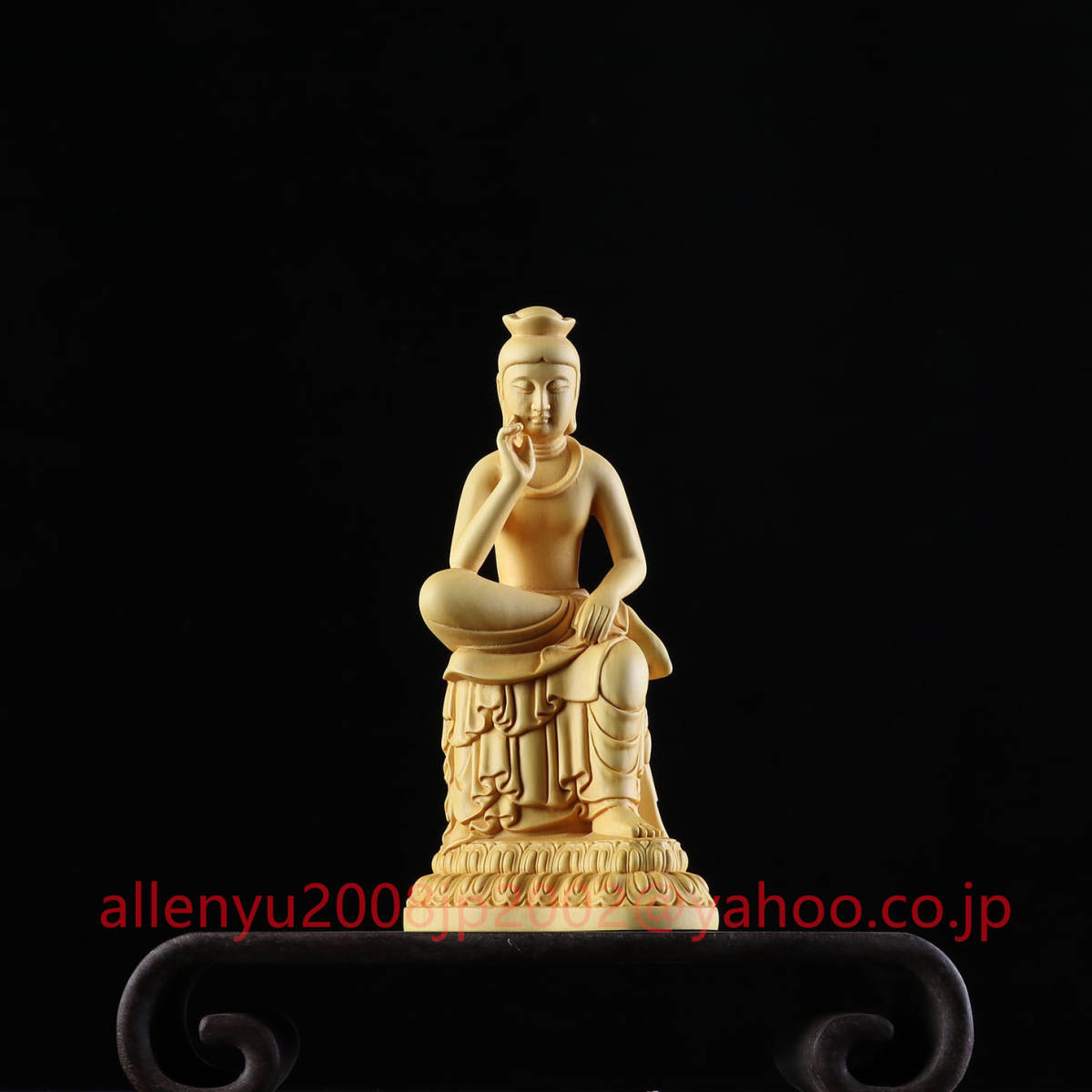 弥勒菩薩半跏思惟像 木彫り 木彫りの仏像弥勒菩薩12.5cm 木彫 弥勒