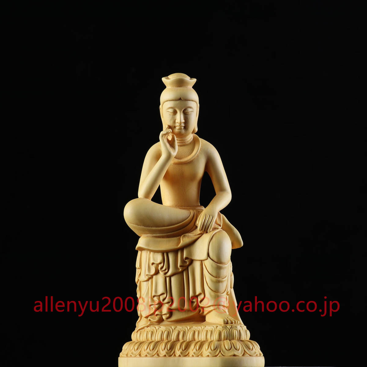 弥勒菩薩半跏思惟像 木彫り 木彫りの仏像弥勒菩薩12.5cm 木彫 弥勒