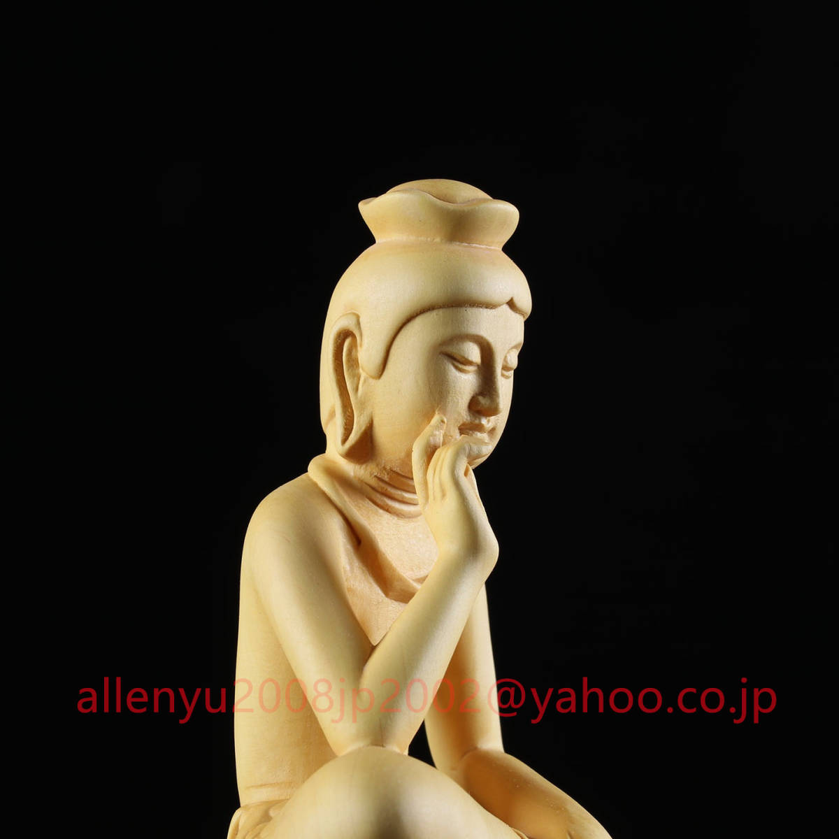 弥勒菩薩半跏思惟像 木彫り 木彫りの仏像弥勒菩薩12.5cm 木彫 弥勒