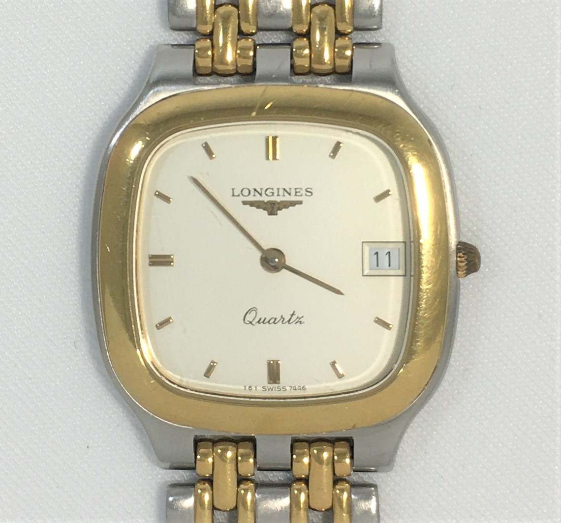 新作登場，新品 ロンジン LONGINES 腕時計 7446 スクエア アイボリー文字盤 デイト コンビカラー クォーツ メンズ 電池交換済 稼働品(その他)｜売買されたオークション情報、yahooの商品情報をアーカイブ公開 - その他