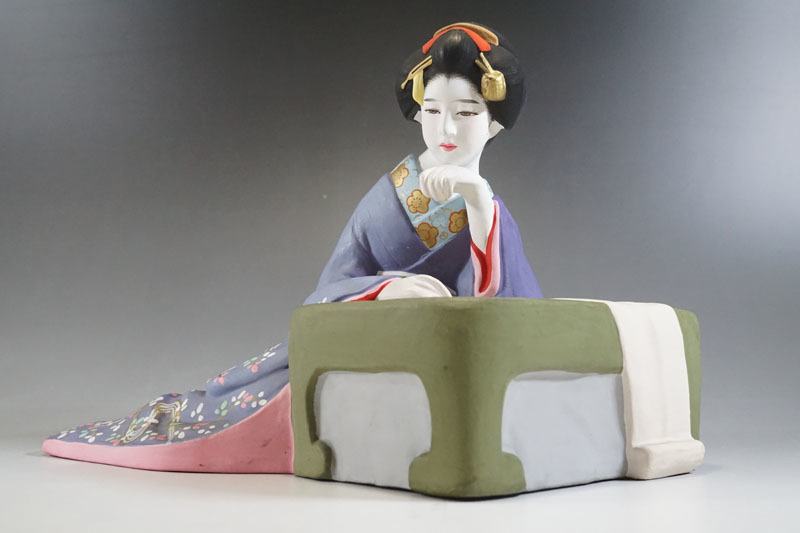 L387◇裏隠し春画人形 巾21cm 裏絵春画 遊女 花魁 枕絵 艶物 艶絵人形